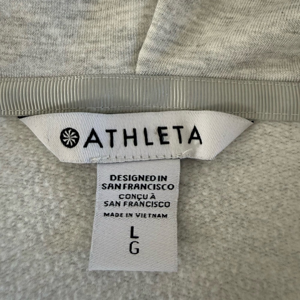 Athleta Hoodie Womens Large Gray Wrap Front Cowl Neck Lightweight Modal Knit - Picture 7 of 13